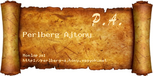 Perlberg Ajtony névjegykártya
